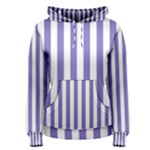 Vertical Stripes - White and Ube Violet Women s Pullover Hoodie