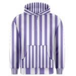 Vertical Stripes - White and Ube Violet Men s Zipper Hoodie