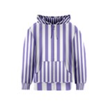 Vertical Stripes - White and Ube Violet Kid s Zipper Hoodie