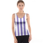 Vertical Stripes - White and Ube Violet Tank Top