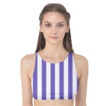 Vertical Stripes - White and Ube Violet Tank Bikini Top