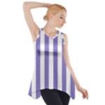 Vertical Stripes - White and Ube Violet Side Drop Tank Tunic