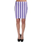Vertical Stripes - White and Ube Violet Bodycon Skirt