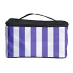 Vertical Stripes - White and Ube Violet Cosmetic Storage Case
