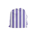 Vertical Stripes - White and Ube Violet Drawstring Pouch (M)