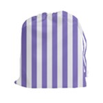 Vertical Stripes - White and Ube Violet Drawstring Pouch (XXl)