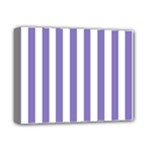 Vertical Stripes - White and Ube Violet Deluxe Canvas 14  x 11  (Stretched)