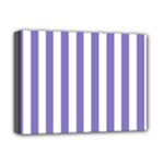 Vertical Stripes - White and Ube Violet Deluxe Canvas 16  x 12  (Stretched)