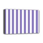 Vertical Stripes - White and Ube Violet Deluxe Canvas 18  x 12  (Stretched)