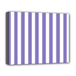 Vertical Stripes - White and Ube Violet Deluxe Canvas 20  x 16  (Stretched)