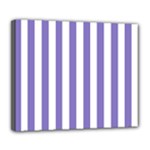 Vertical Stripes - White and Ube Violet Deluxe Canvas 24  x 20  (Stretched)