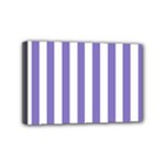 Vertical Stripes - White and Ube Violet Mini Canvas 6  x 4  (Stretched)