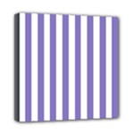 Vertical Stripes - White and Ube Violet Mini Canvas 8  x 8  (Stretched)
