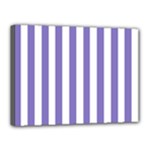 Vertical Stripes - White and Ube Violet Canvas 16  x 12  (Stretched)