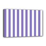 Vertical Stripes - White and Ube Violet Canvas 18  x 12  (Stretched)