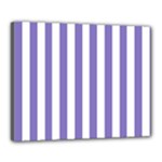 Vertical Stripes - White and Ube Violet Canvas 20  x 16  (Stretched)
