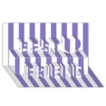 Vertical Stripes - White and Ube Violet Best Friends 3D Greeting Card (8x4)