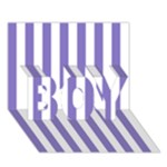 Vertical Stripes - White and Ube Violet BOY 3D Greeting Card (7x5)