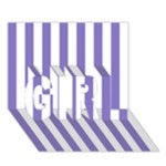Vertical Stripes - White and Ube Violet GIRL 3D Greeting Card (7x5)