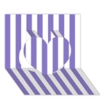 Vertical Stripes - White and Ube Violet Heart 3D Greeting Card (7x5)