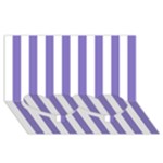 Vertical Stripes - White and Ube Violet Twin Heart Bottom 3D Greeting Card (8x4)