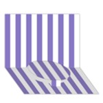 Vertical Stripes - White and Ube Violet Circle Bottom 3D Greeting Card (7x5)