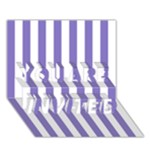 Vertical Stripes - White and Ube Violet YOU ARE INVITED 3D Greeting Card (7x5)
