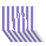 Vertical Stripes - White and Ube Violet Apple 3D Greeting Card (7x5)