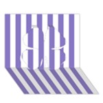 Vertical Stripes - White and Ube Violet Clover 3D Greeting Card (7x5)