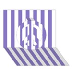 Vertical Stripes - White and Ube Violet Peace Sign 3D Greeting Card (7x5)