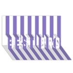 Vertical Stripes - White and Ube Violet BEST BRO 3D Greeting Card (8x4)