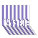 Vertical Stripes - White and Ube Violet HOPE 3D Greeting Card (7x5)