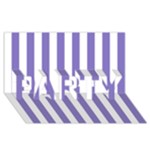 Vertical Stripes - White and Ube Violet PARTY 3D Greeting Card (8x4)
