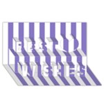Vertical Stripes - White and Ube Violet Best Wish 3D Greeting Card (8x4)