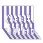 Vertical Stripes - White and Ube Violet WORK HARD 3D Greeting Card (7x5)