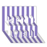 Vertical Stripes - White and Ube Violet Get Well 3D Greeting Card (7x5)
