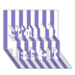 Vertical Stripes - White and Ube Violet You Rock 3D Greeting Card (7x5)