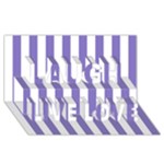 Vertical Stripes - White and Ube Violet Laugh Live Love 3D Greeting Card (8x4)