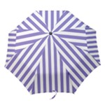 Vertical Stripes - White and Ube Violet Folding Umbrella