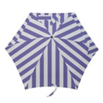 Vertical Stripes - White and Ube Violet Mini Umbrella