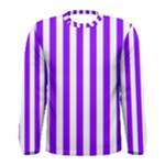 Vertical Stripes - White and Violet Men s Long Sleeve T-shirt