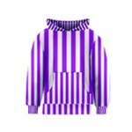 Vertical Stripes - White and Violet Kid s Pullover Hoodie