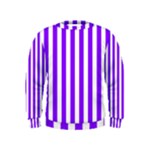 Vertical Stripes - White and Violet Kid s Sweatshirt