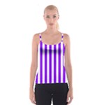 Vertical Stripes - White and Violet Spaghetti Strap Top