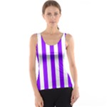 Vertical Stripes - White and Violet Tank Top