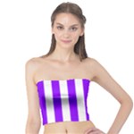 Vertical Stripes - White and Violet Tube Top