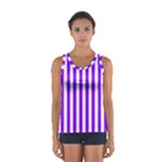 Vertical Stripes - White and Violet Women s Sport Tank Top