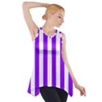 Vertical Stripes - White and Violet Side Drop Tank Tunic