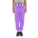 Vertical Stripes - White and Violet Women s Jogger Sweatpants