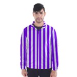 Vertical Stripes - White and Violet Wind Breaker (Men)